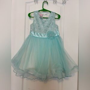 Jessica Ann Aqua Lace Bodice Tulle Party Dress